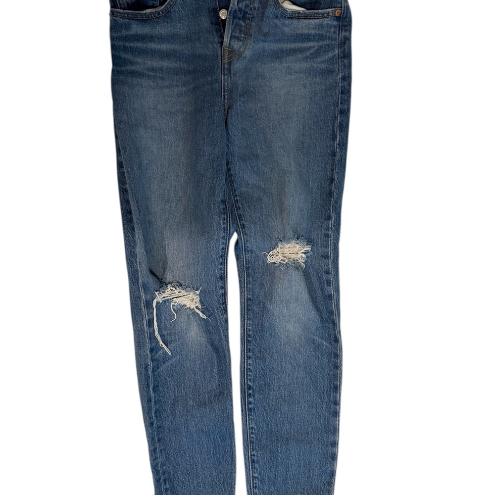 Levi’s Premium Wedgie Straight Distressed Jeans - Size 25 - Medium Wash